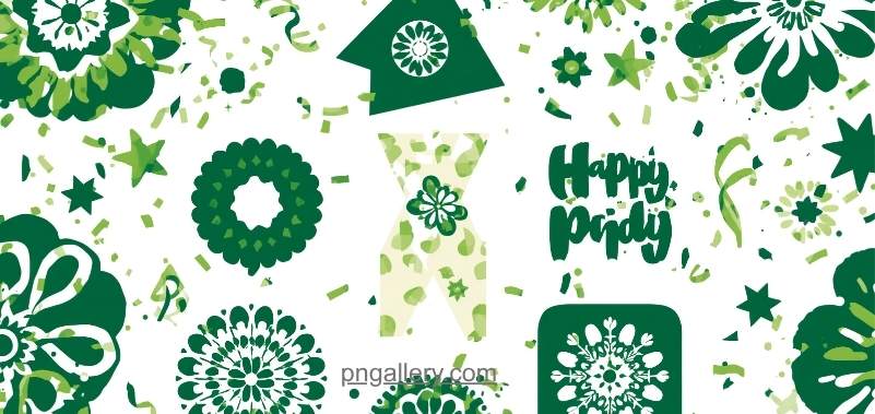 Green and White PNG Graphics Perfect for 14 August Posts
