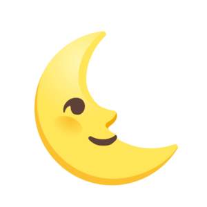 Waning Crescent Moon Face PNG