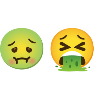 Nauseous and vomiting emoji PNG