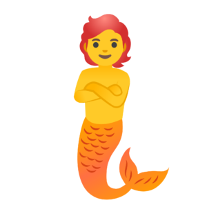 Merperson with Orange Tail PNG
