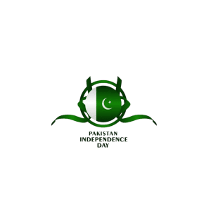 Pakistan Independence Day Round Flag Ribbon Emblem PNG