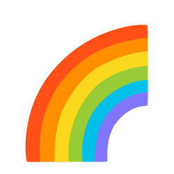 Vibrant colorful rainbow arch vector illustration featuring red orange yellow green blue and purple stripes on white background
